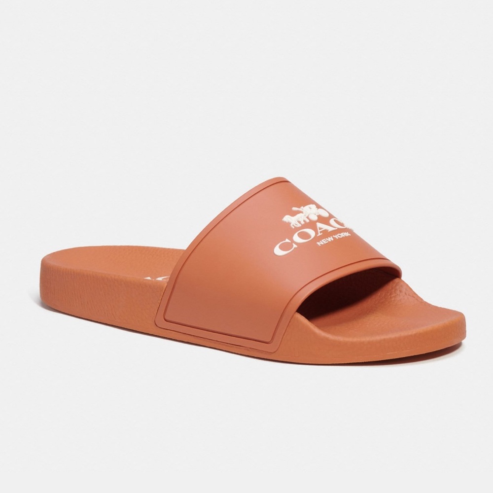Coach Slide with Coach Logo in Canyon